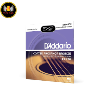 D'Addario EXP26 Coated Phosphor Bronze Acoustic Guitar Strings, Custom Light, 11-52